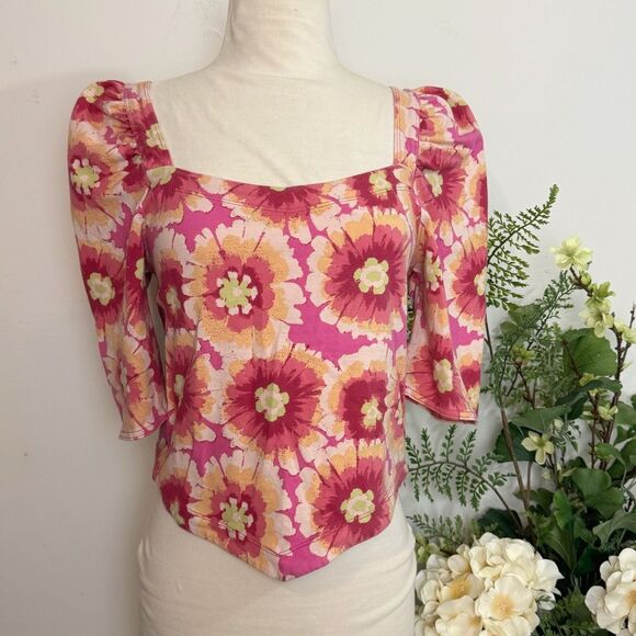 FREE PEOPLE shirt | give me more top | pink | large - Picture 2 of 12